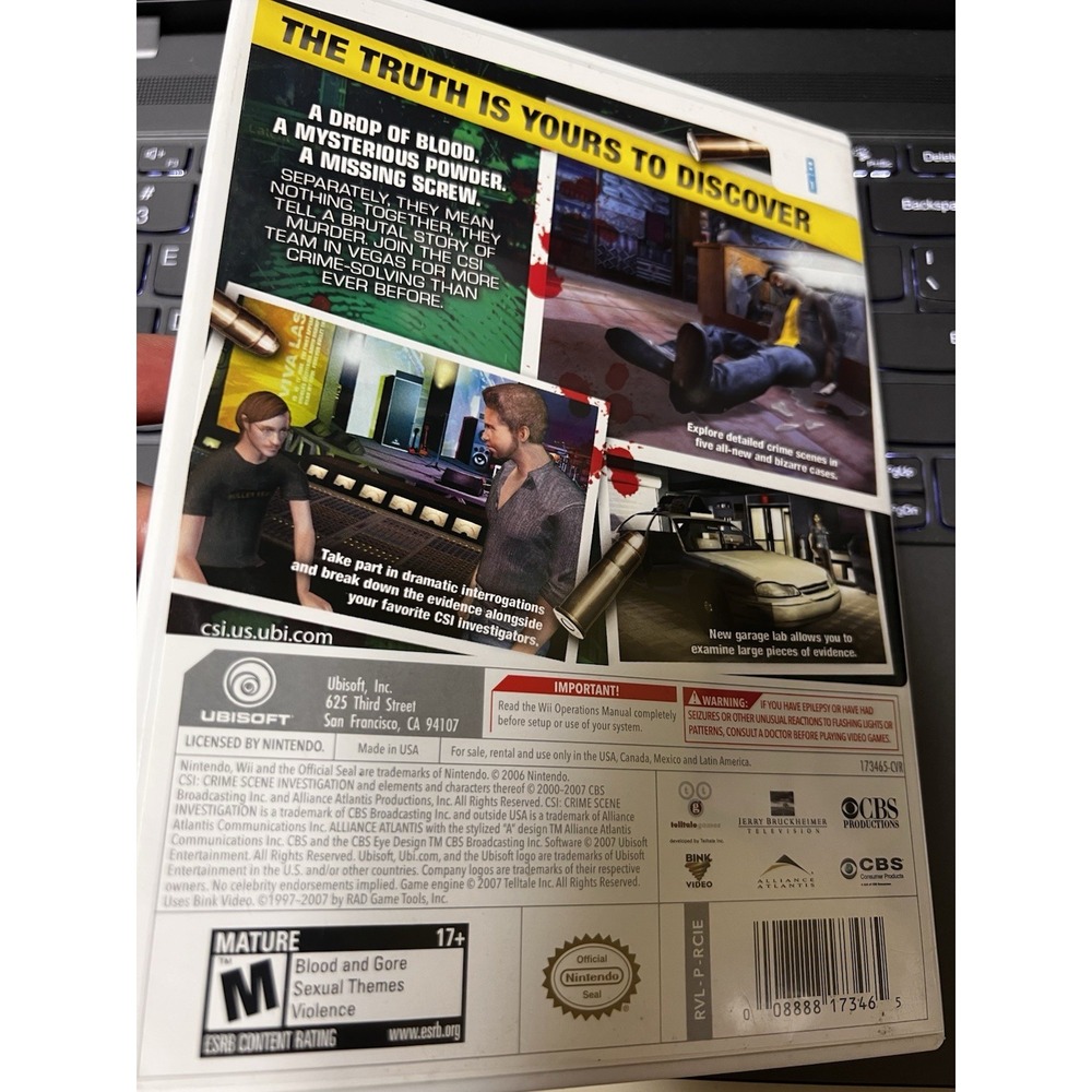 033-011 CSI Deadly Intent Nintendo Wii‎ (2009 Video Game Combine Shipping - Picture 2 of 4